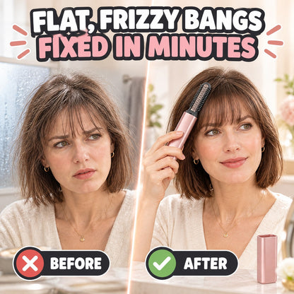 Cordless Mini Hair Straightener Brush for Bangs & Volume