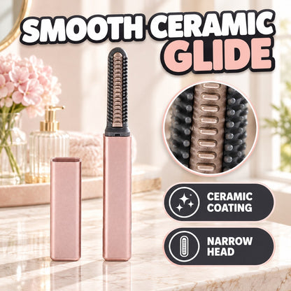 Cordless Mini Hair Straightener Brush for Bangs & Volume